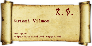 Kutasi Vilmos névjegykártya